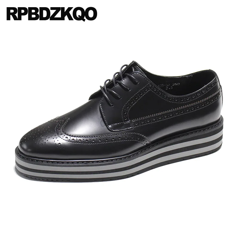 

Silver Creepers Brogue Platform Square Toe Espadrilles Blue Patent Leather Wingtip Oxfords Party Hemp Business Casual Men Shoes