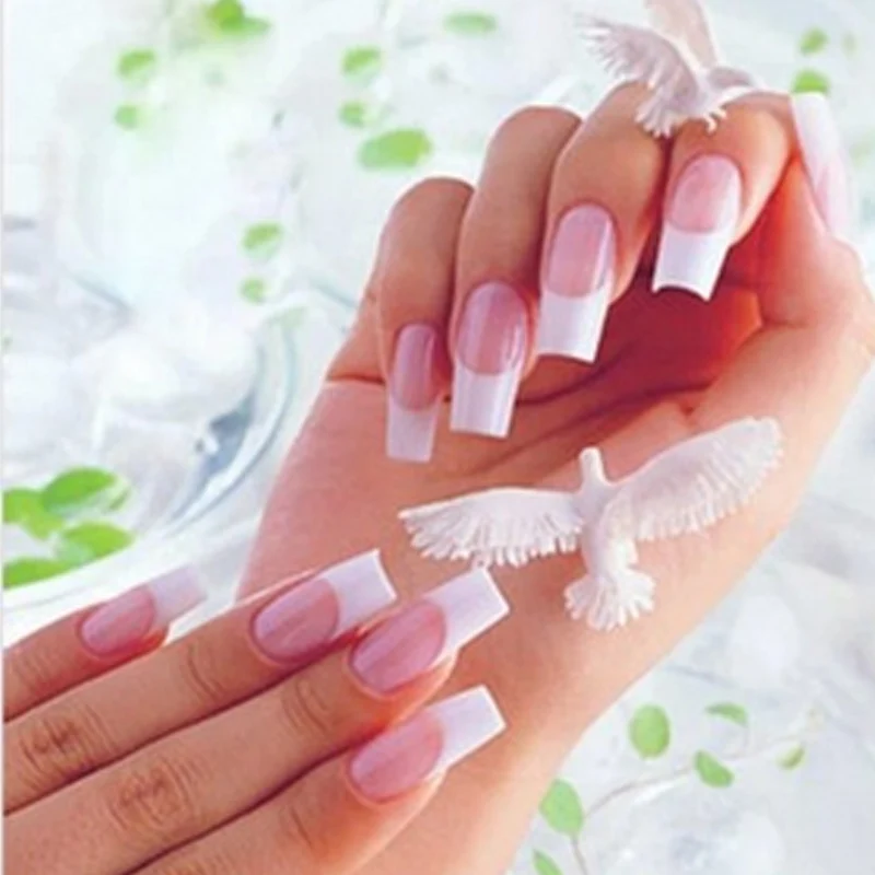 

500Pcs White French Style False Acrylic Nail Art Tips Manicure UV Gel Decoration MV99