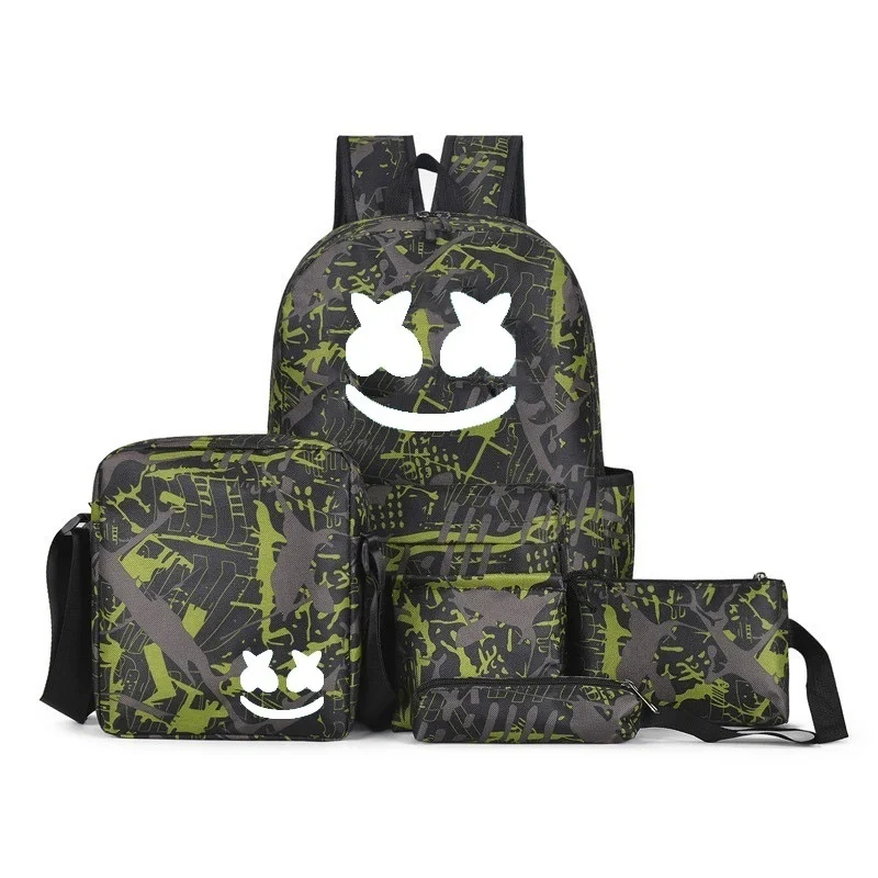 DJ Marshmallow Многофункциональный рюкзак Набор для мальчиков подростков школьные сумки для девочек Светящийся рюкзак дорожная сумка через плечо Новинка