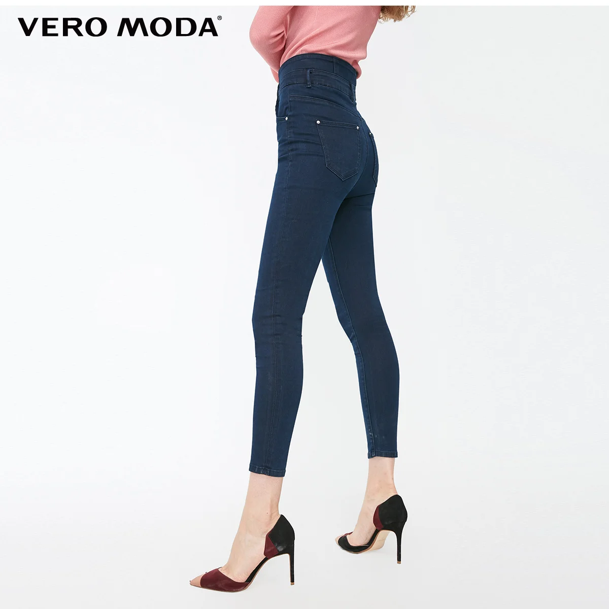 Vero Moda новые женские двубортные джинсы с высокой талией | 318349560