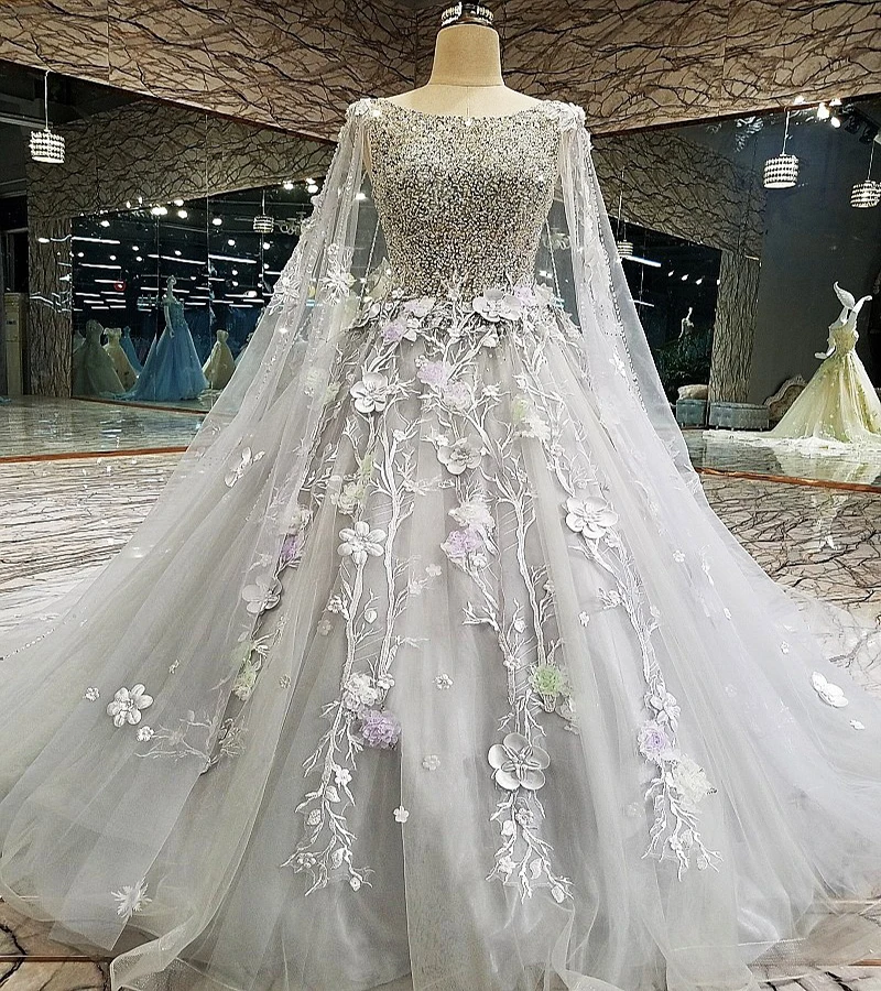gray ball gown