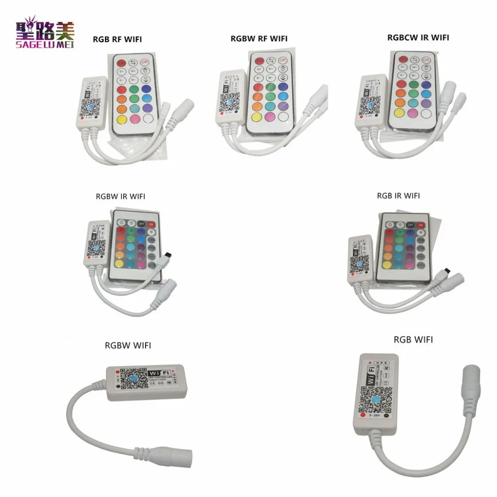 

DC12-24V мини WI-FI RGB/RGBW/RGBCW СВЕТОДИОДНЫЙ Контроллер таймера ИК РФ музыки контроллер удаленного по Alexa Google дома телефон WI-FI контроллер