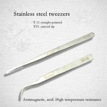 

Stainless steel anti-static tweezers bending tip disassemble electronic maintenance tools straight tip tip special mobile phone