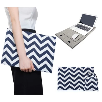 

SMITH SURSEE Brand felt Laptop Sleeve Case for macbook air pro retina 13 dark blue wave message laptop bag for 11"12"13" macbook
