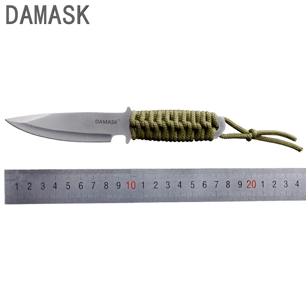 

Damask Stainless Steel Fixed Blade Knife Outdoor Multifunctional Tactical Straight Knife Counter Strike Portable Hand Tools