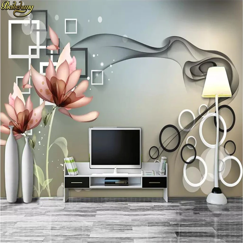 Beibehang Custom 3d Wallpaper Mural Dreamy Transparent Flower 3d Tv Background Papers Home Deco Papel De - Wallpapers - AliExpress
