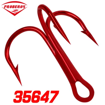 

200pcs/lot Fishing Hooks Treble Hooks Red High Carbon Steel Barbed Explosion Hooks Fishing Tackle Gear Pesca Sharp Lure