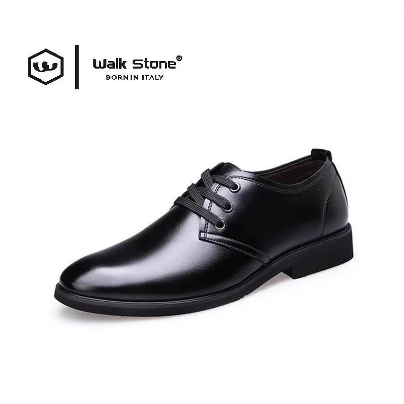 

Walk Stone Men's Leather Quality Casual Men Business Fashion Man Flats Formal Comfortable Office Dress Shoes sapato masculino tn