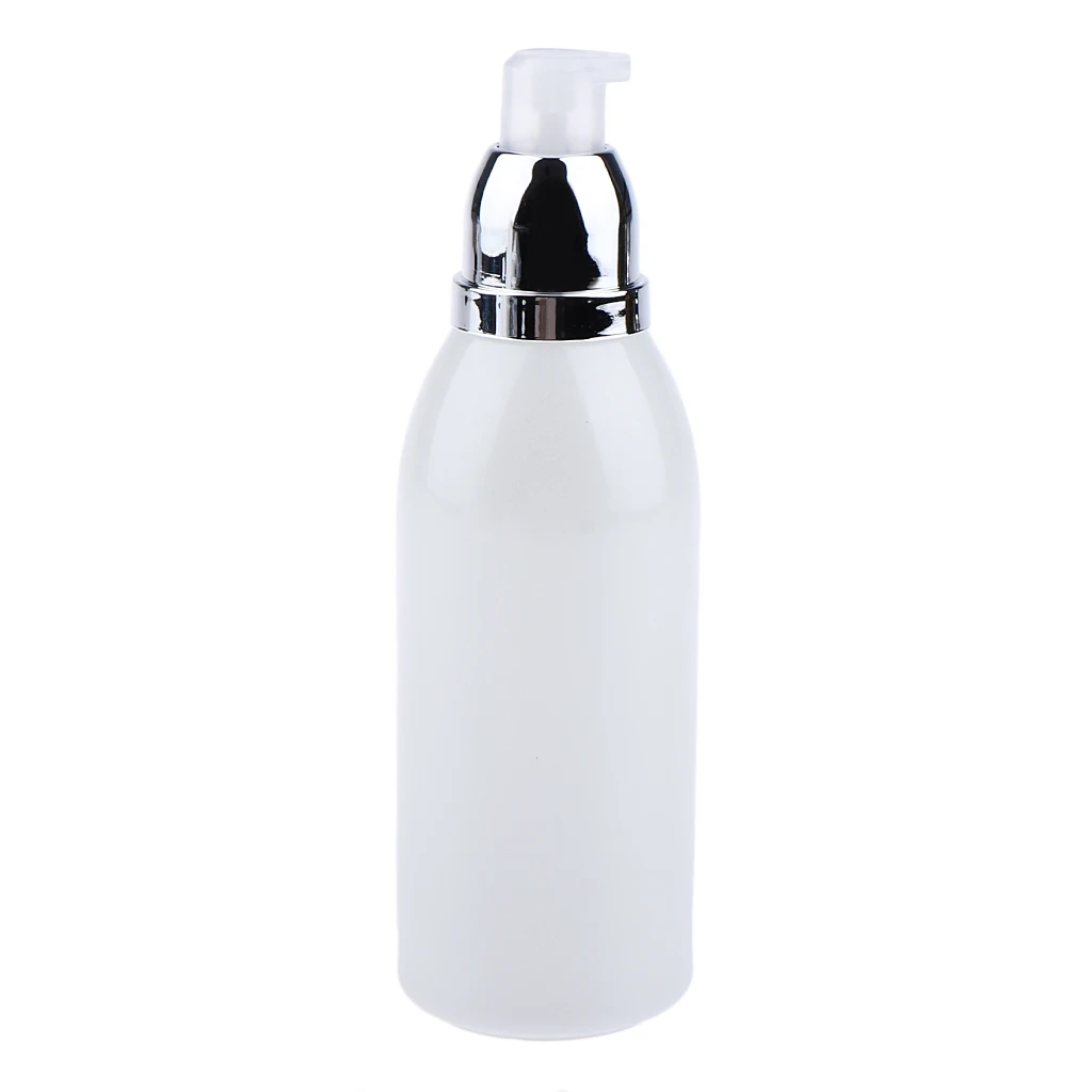 2pcs/set Empty Glass Lotion Cosmetic Face Cream Bottles Airless Pump Dispenser Use As Emulsion Bottles Clear Lotion Container