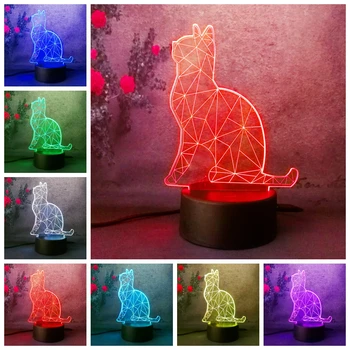 

Children Day LED Night Light Lampara Cat Animal 7 Color ChangeIllusion Desk Lamp Child Baby Bedroom Home Decor Girl Boy Gift