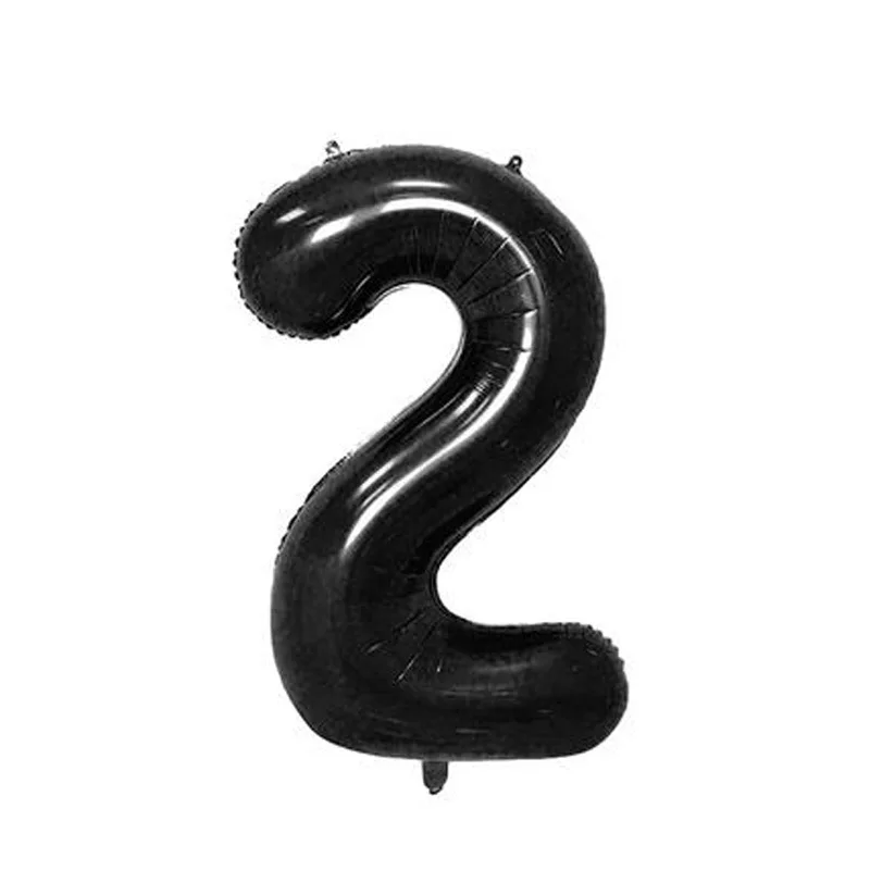 Большие шары из фольги, Как приручить дракона, черные цифры 1, 2, 3, беззубичные фигурки дракона, шар, подарок на день рождения - Цвет: 40inch Number 2