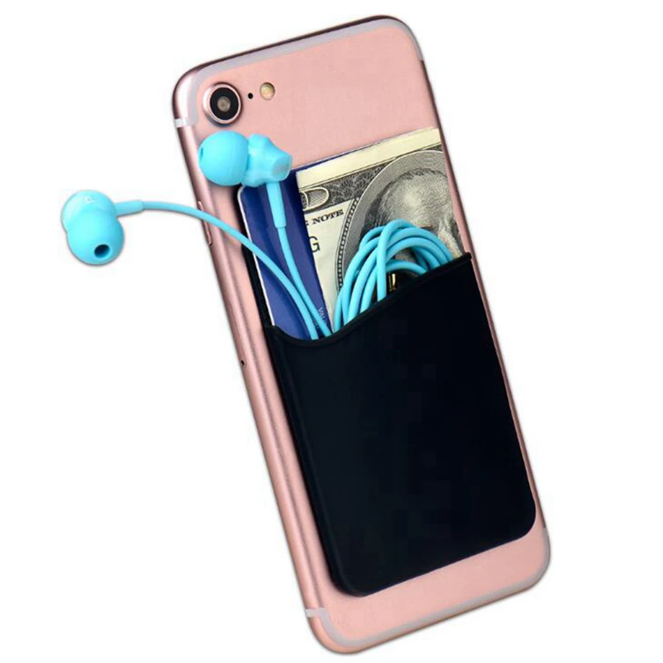 

Creative Elastic Lycra Cell Card Holder Phone Wallet Case Women Men Business Credit ID Card Holder Pocket Stick 3M Adhesive