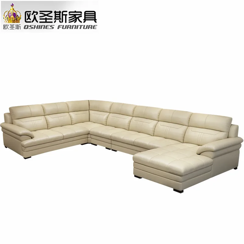 New model U shaped modern italy genuine real leather sectional latest corner furniture living room sex sofa set designs pictures