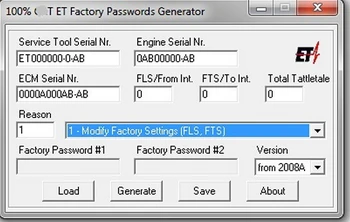 

100% 2017 ET FACTORY PASSWORDS GENERATOR v0.2.9