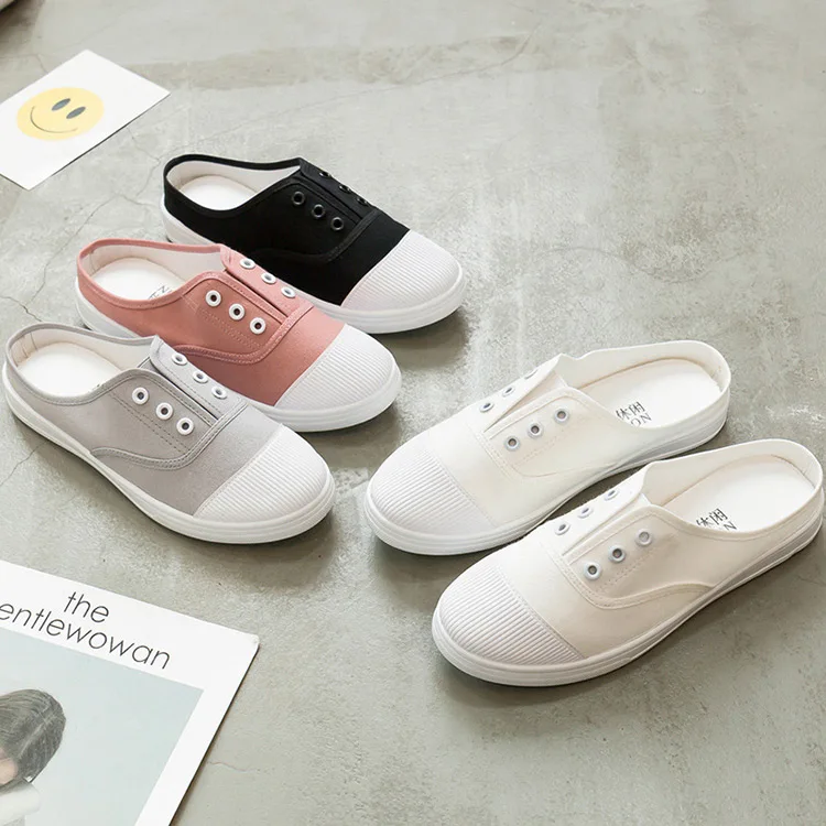 Adult canvas casual shoes woman flats 2019 solid comfortable flat with sneakers women shoes slip-on ladies shoes women sneakers (3)