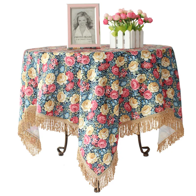 

European high-grade garden style flowers trade square table cloth tablecloths radius circular coffee table cloth tablecloths