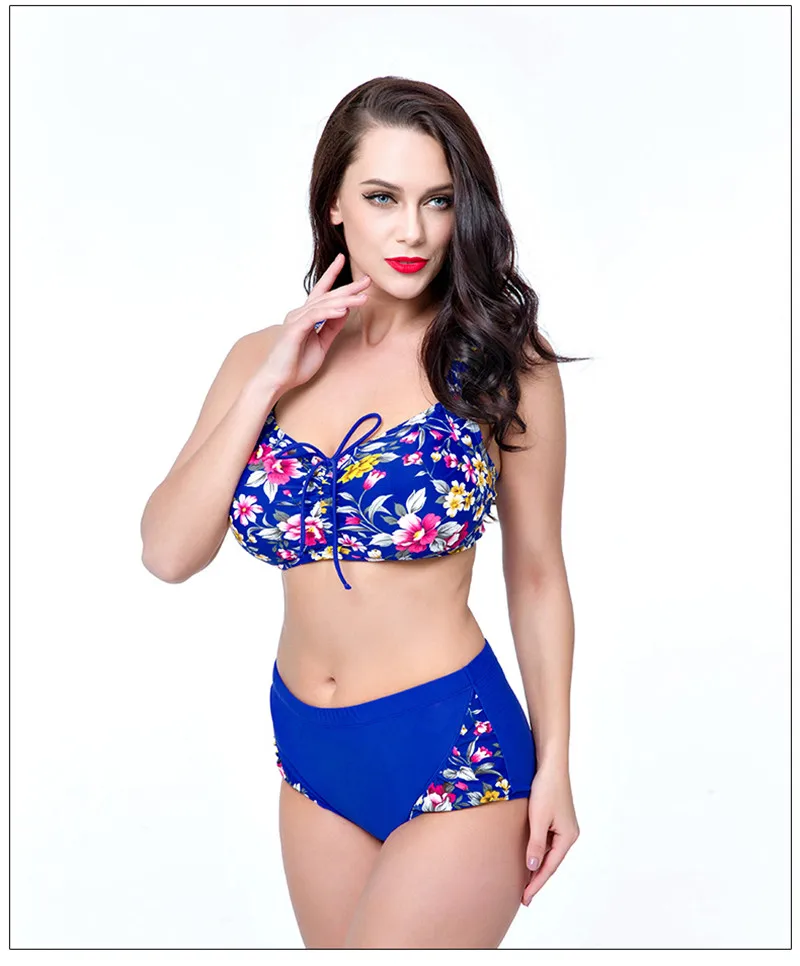 Bikini grande taille, motif floral, du 4XL au 8XL 2