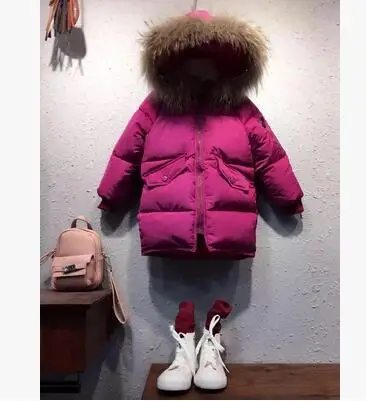Модное флисовое зимнее пальто для девочек верхняя одежда с меховым воротником утепленное пуховое пальто средней длины с хлопковой подкладкой - Цвет: style 4