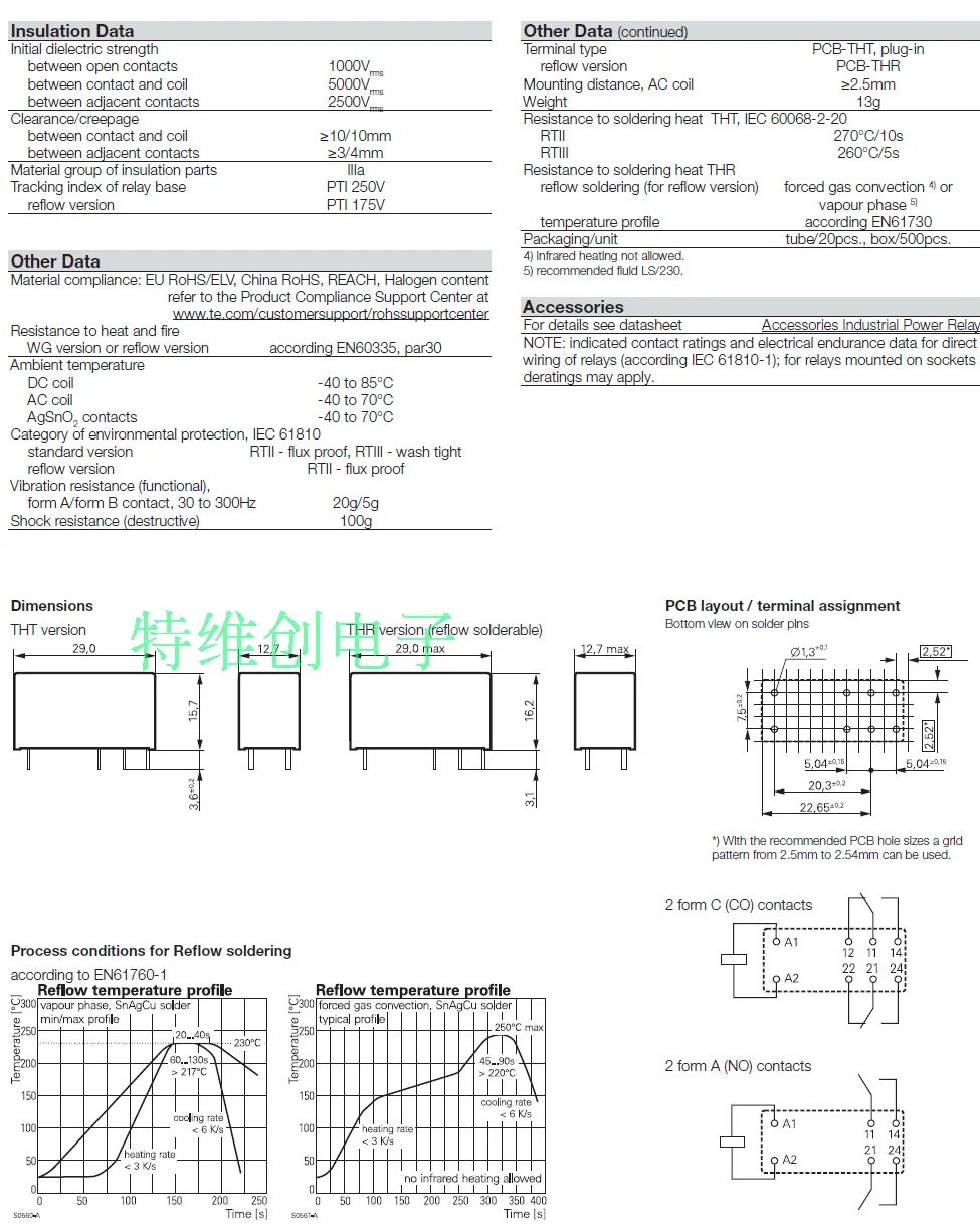 Упаковками(5 шт./лот) для schrack-Te Connectivity RT424005 5VDC RT424012 12VDC RT424024 24VDC 8A250VAC 8 контактов Мощность реле