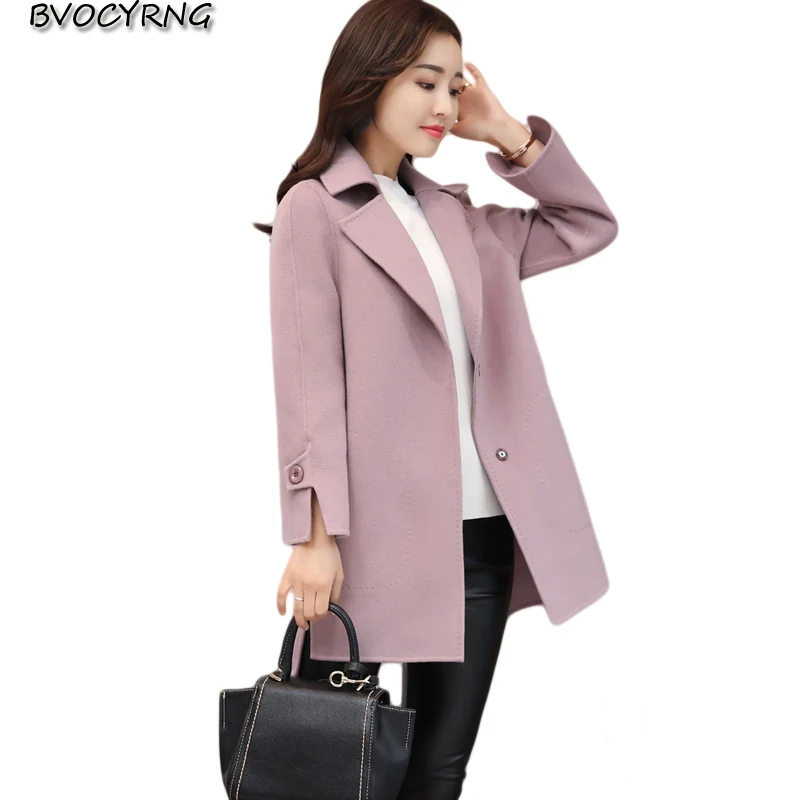 

Fashion Women Autumn Winter Cloth Outerwear2017 Han Edition Short Jacket Loose Woolen Cloth Parka Elegant Lady Slim Coat Q934