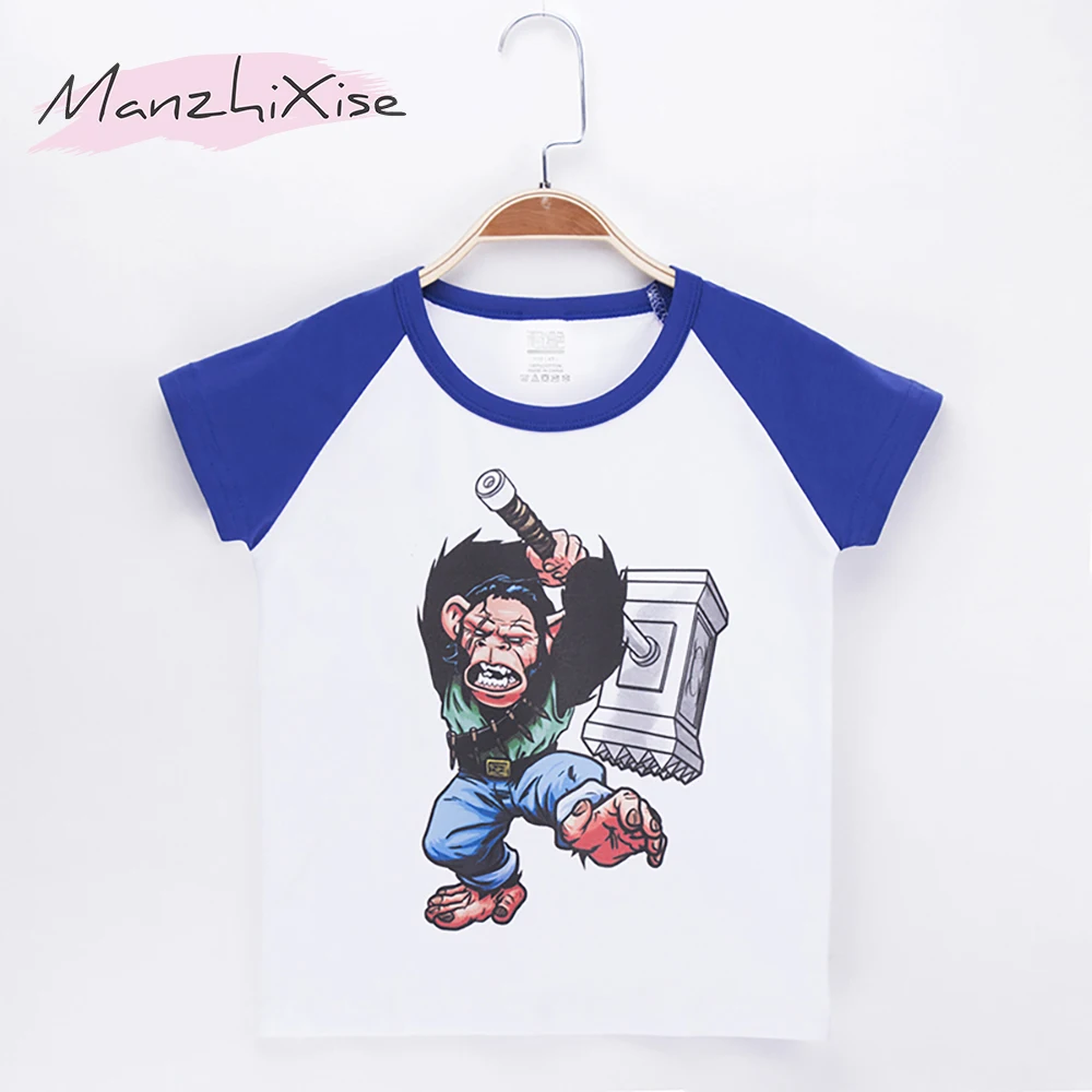 

2019 New Listing Children T-shirt Monkey Orangutan Animals Print Cotton Kids Clothes Child Boy Short T Shirts Baby Girl Top Tee