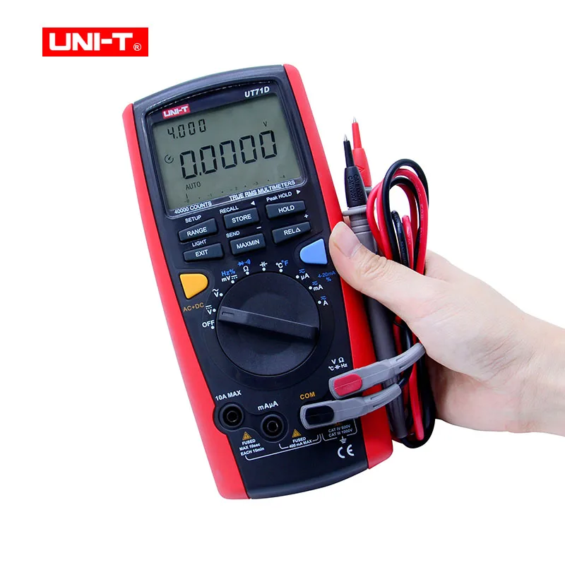 Intelligent LCD Digital MultiMeter UNI-T UT71D AC DC Volt Ampere Ohm Capacitance Temp Meter Intelligent LCD Digital MultiMeter UNI-T UT71D AC DC Volt Ampere Ohm Capacitance Temp Meter