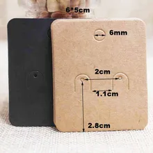 Zerong вешалка серьги бирка карты, 6*5 см крафт/черный Стад Серьги посылка и дисплей висячие бирки карты 100 шт., Пользовательский логотип Стоимость Экстра