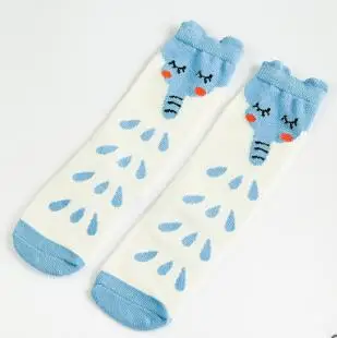 Носки для малышей; ; Детские милые хлопковые носки с объемными ушками лисы; теплые гольфы для девочек с принтом животных из мультфильмов - Цвет: Elephant