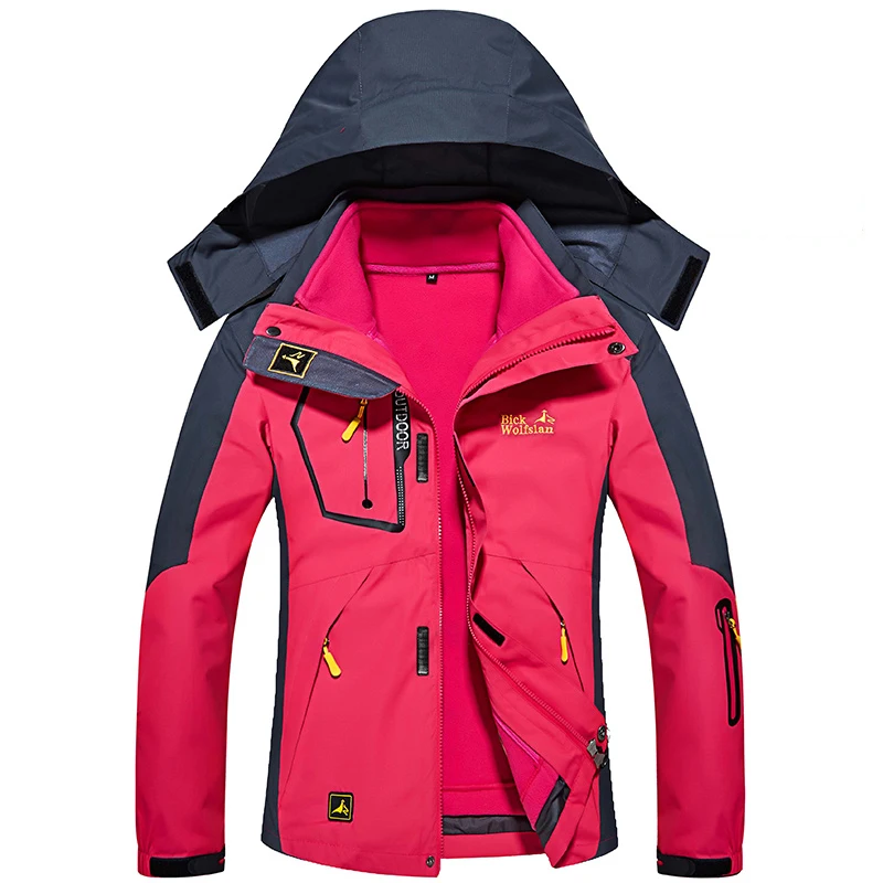 Зимние лыжные куртки Для женщин Водонепроницаемый дышащий 3 в 1 куртка для снежной погоды Термальность пальто открытый Mountain Лыжный Спорт