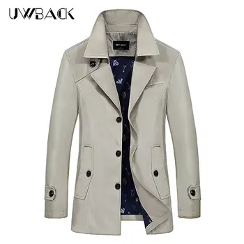 

Uwback Men Trench Coats 2018 Spring Fashion Brand Turn-Down Collar Slim Men Jacket Thin Plus Size M-9XL Casual Coats Cool XA257