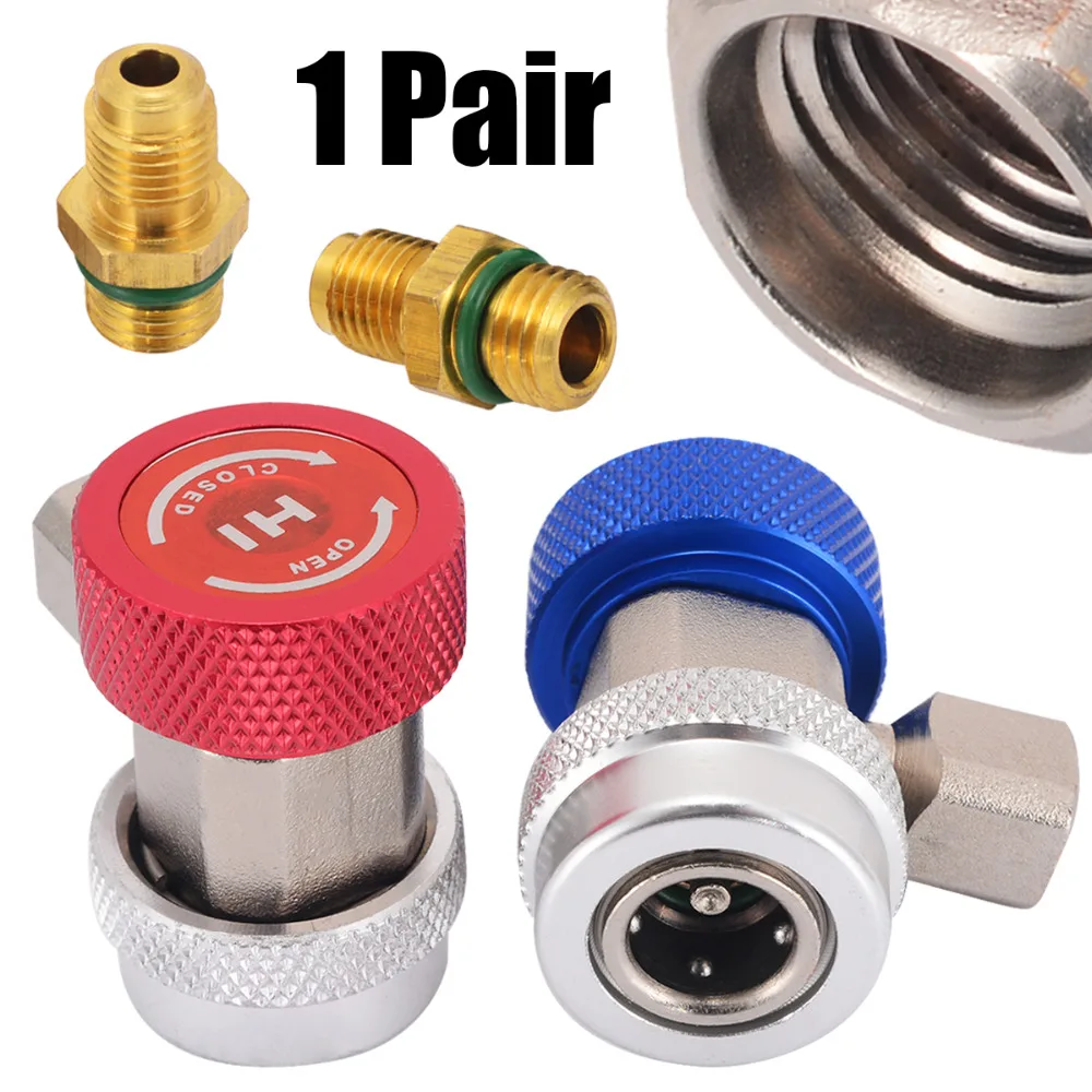 

R134A High Low Adjustable Quick Coupler Connector Adapters Car AC Air Conditioning Refrigerant Manifold Gauge Auto Set Mayitr