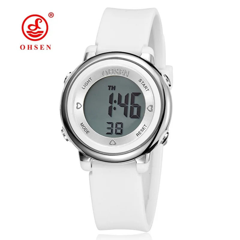 OHSEN Jelly Candy font b Watch b font Clock Woman Waterproof 50M Outdoor Digital Sports font