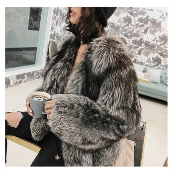 

FURSARCAR Real Fox Fur Coat Skin Women Winter Thick Warm Genuine Leater Waistcoat Natrual Fox Fur Female Jacket Real Fur Coat