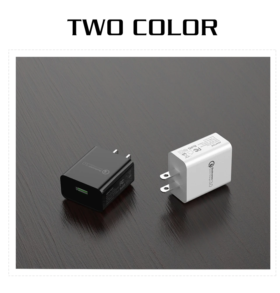 1PC Quick Charge QC3.0 Travel US Plug 18W Fast Charging UL Certification USB Wall Mobile Phone One 5V3A USB Power Adapter (2)