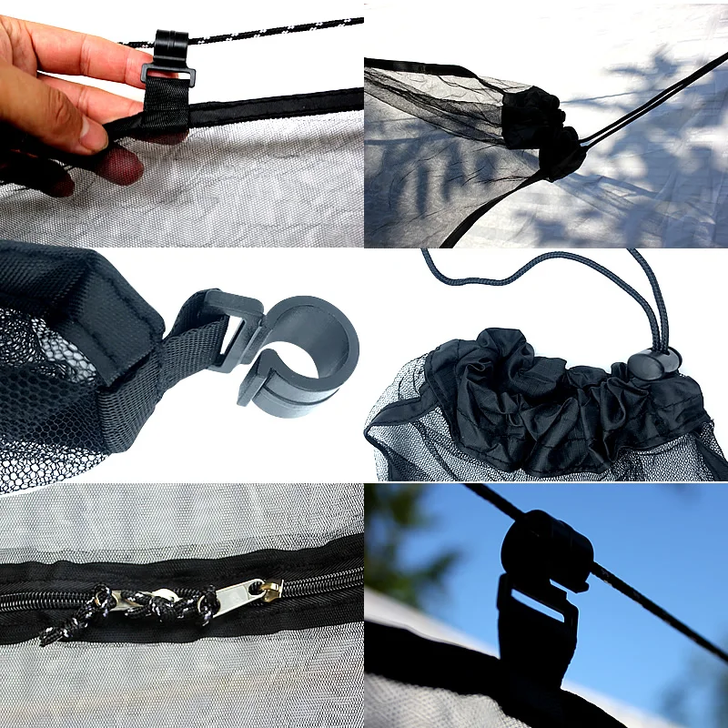 Mosquito Bug Net For Hammock Parachute Fabric Portable Ultralight With Folding Bag Indoor Outdoor Camping Gear