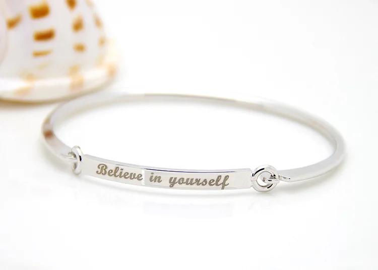 2 шт. браслет с выгравированным вдохновением Верьте в себя|engraved bracelet|inspirational