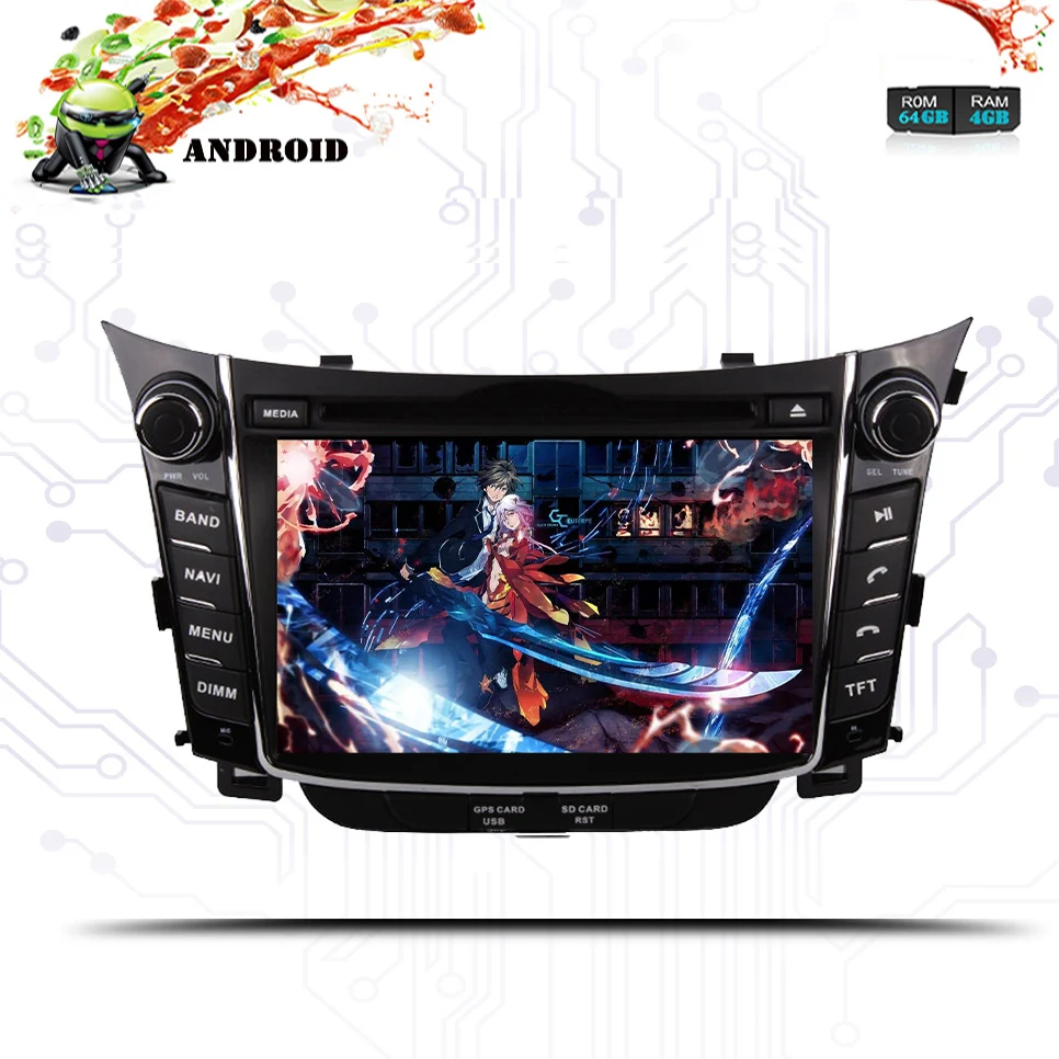 Best Android 9.0 8 Core RAM 4GB ROM 64GB Head Unit Sat Navi Audio Car DVD Player Radio For Hyundai I30 2011 2012 2013 Tape Recorder 5
