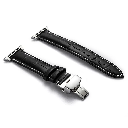 Кожаный ремешок для Apple watch band 4/3 42 мм 38 мм Iwatch band 44 мм 40 мм браслет из натуральной кожи часы с пряжкой в виде бабочки - Цвет ремешка: 1