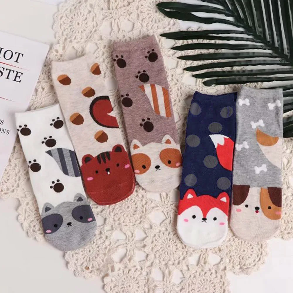 

Women Socks 1Pair Womens Socks Ladies Girls Cartoon Animals Cotton Warm Soft Socks Comfortable Sports Breathable Socks #35