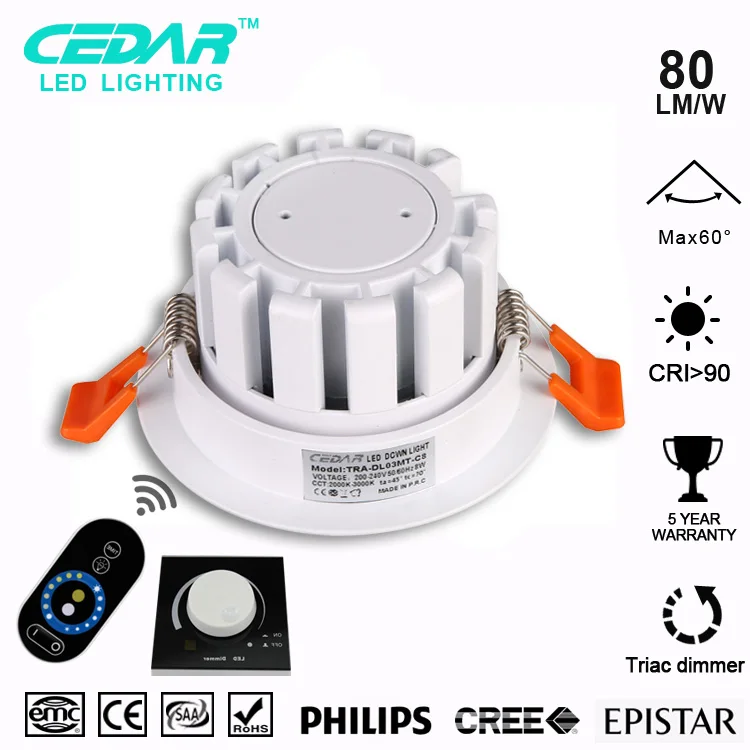 RA> 90 5 Вт 8 12 15 Светодиодный светильник с регулируемой яркостью|dimmable downlight|led dimmable