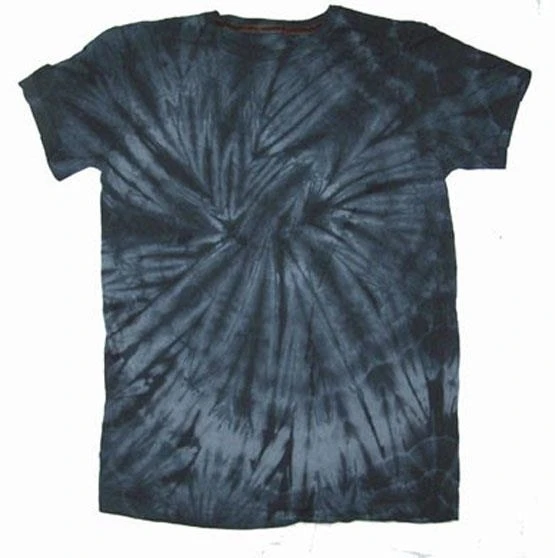YOUTH SIZE SMALL BLACK SPIDER TIE DYED SHORT SLEEVE TEE SHIRT hippie kids t die