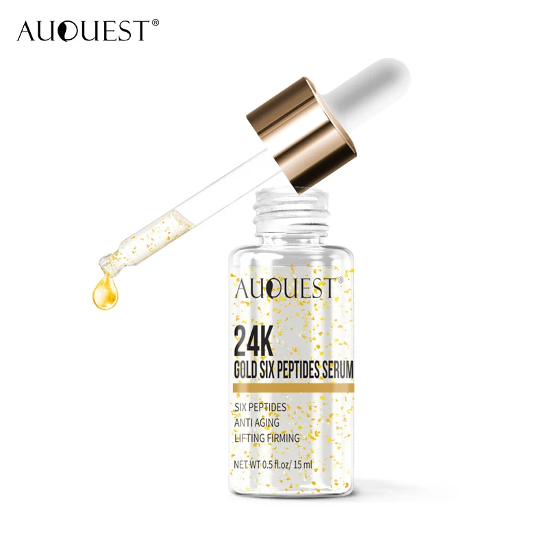 AuQuest 24K Gold Six сыворотка с пептидами и морщинами для удаления морщин антивозрастной лифтинг укрепляющая эссенция коллагена для ухода за кожей лица - Вес нетто: 15ml