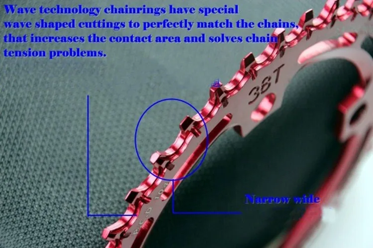 Fouriers CR-DX003-AH Велосипедное одноцепное кольцо 104BCD 30 T-40 T 4 мм Велосипедное кольцо с узкими зубцами