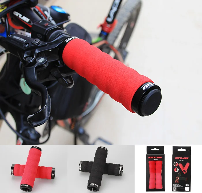 

ultra-light Sponge Bicycle Locking Grips with Double Clmap and End Plugs for MTB bicycle Folding Bike Anti-Skid Grips Ergonomic