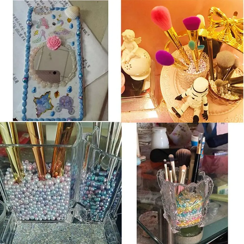 250pcs Plastic Gradient Pearls DIY Wedding Party Supplies Manicure Pearls Mermaid Party Necklace Jewelry Earring Pendant Decor