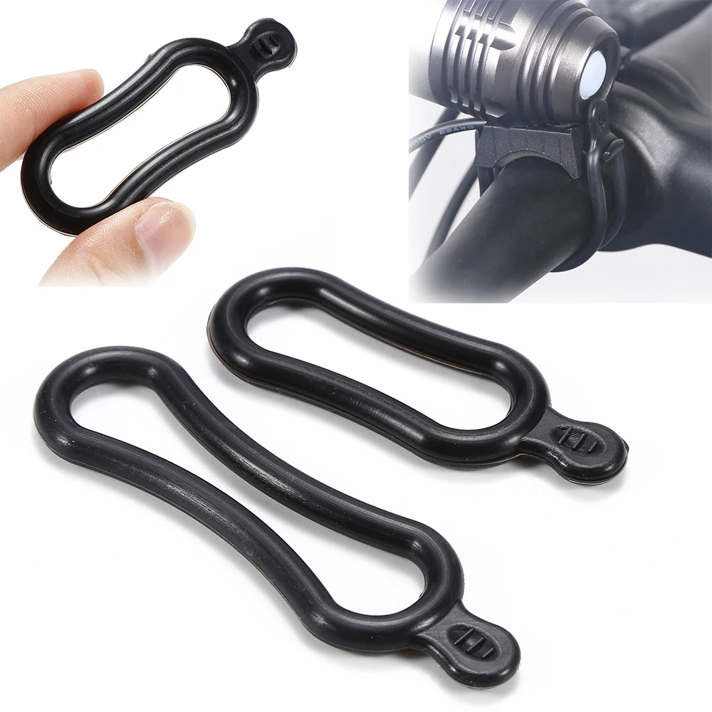 2 Pcs Silicone Rubber Band Front Light Bulb for Bicycle LED Handlebar