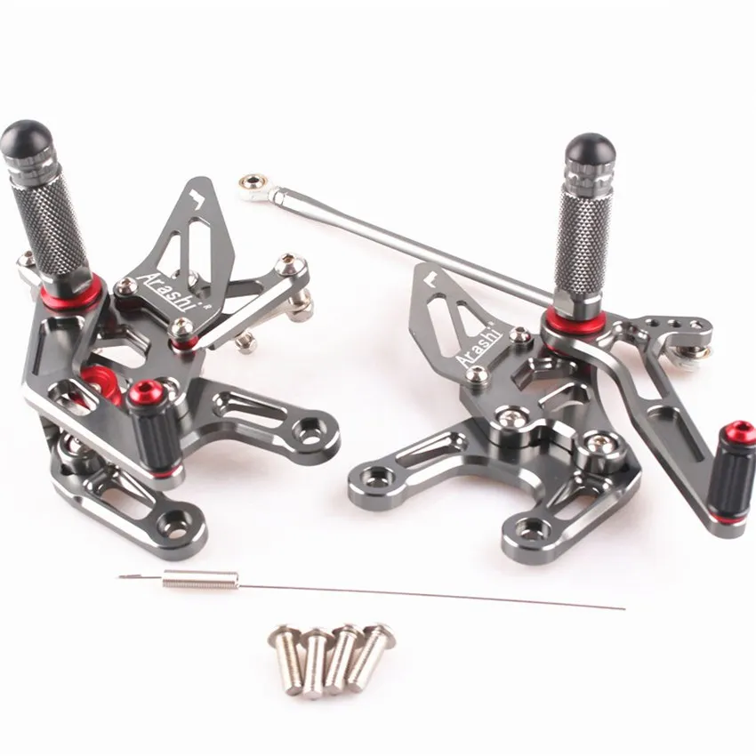 

For Kawasaki Ninja ZX10R 2008 2009 2010 ZX-10R Motorcycle Adjustable Rearset Foot Pegs Gray