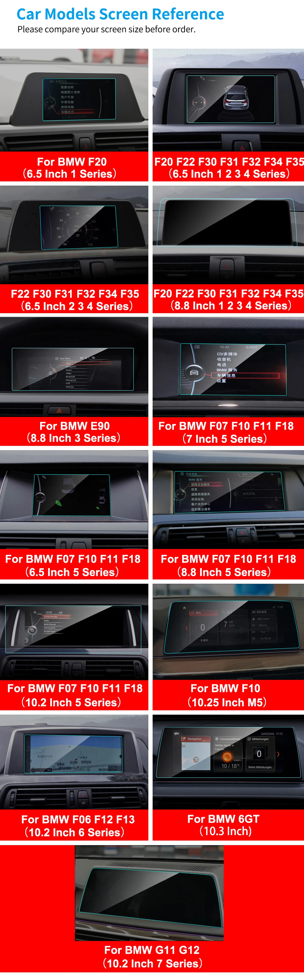 Автомобильный gps навигации Экран Защитная пленка для BMW E90 F01 F02 F10 F11 F13 F18 F20 F21 F22 F23 F30 F31 F32 F33 F34 F35 F45 G11 G12