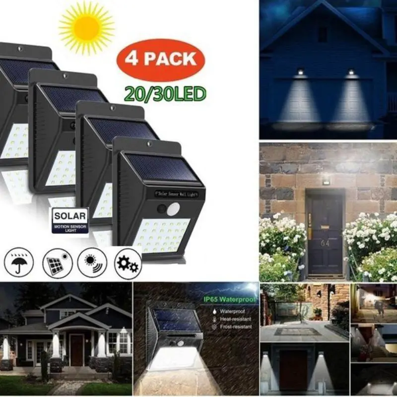 Rechargeable Solar Light 25LED 30 LED Waterproof PIR Motion Sensor Security Wall Light Outdoor Emergency Solar Wall Lamp