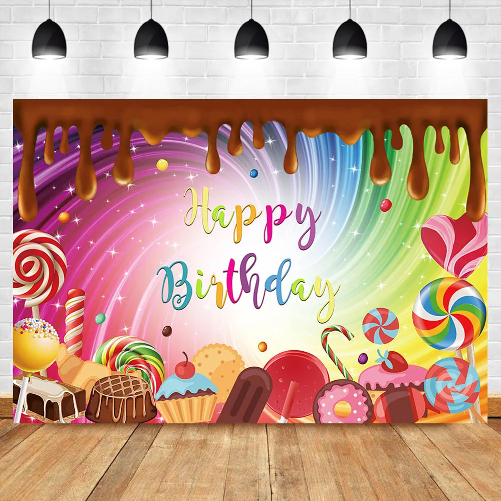 Chocolate Birthday Banner Party Decoration Backdrop